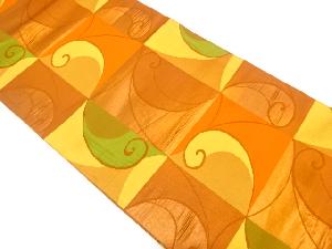 リサイクル　枡に唐草模様織り出し袋帯